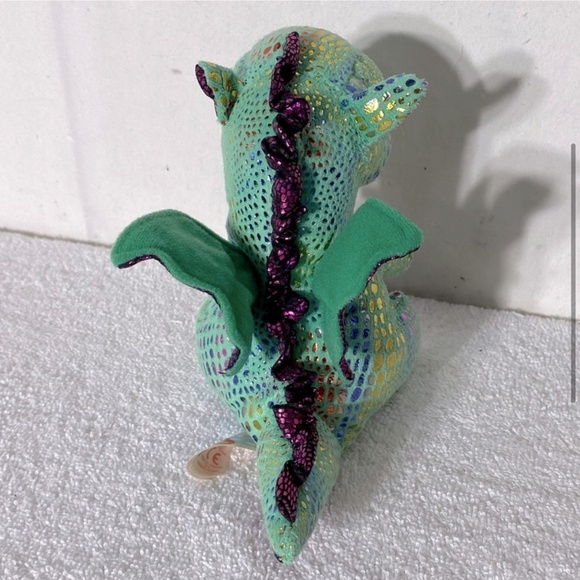 5/$25 Ty Cinder Beanie Boos Green Purple Mini Dragon Plush Stuffed Animal - Picture 4 of 11